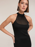 Vestito tubino in maglia con trasparenze image number 3