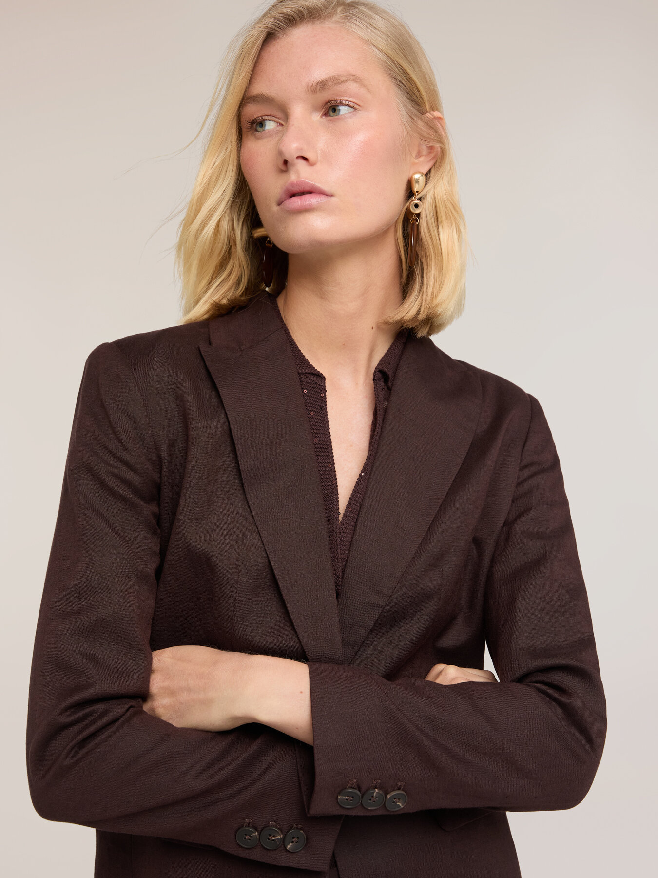 Blazer in misto lino lyocell image number 3
