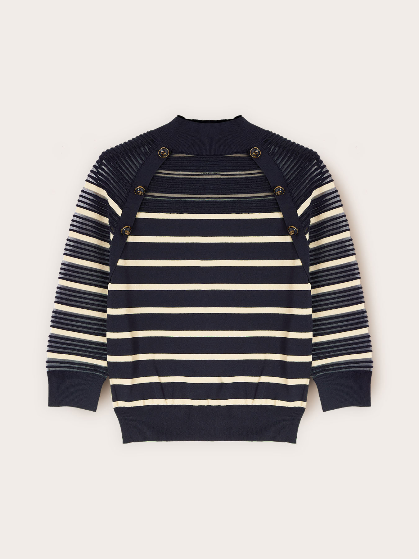 Maglia a righe con trasparenze image number 4