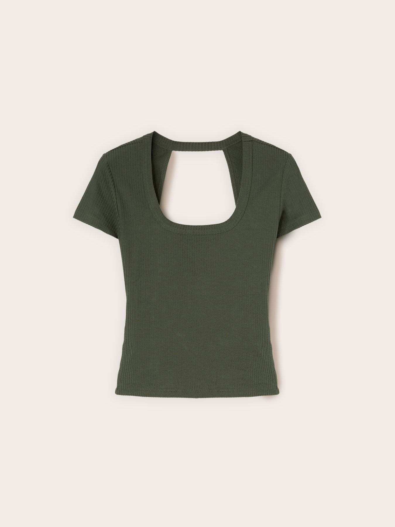 T-shirt in jersey a coste con cut-out image number 4