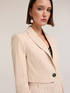 Blazer spencer in misto lino a righe image number 3