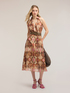 Vestito chemisier in tela con stampa ikat image number 0