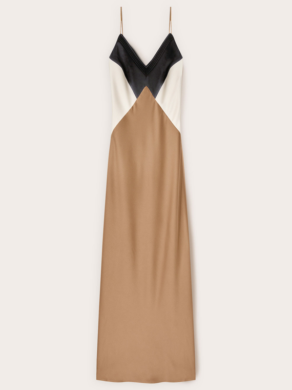 Vestito lungo in raso