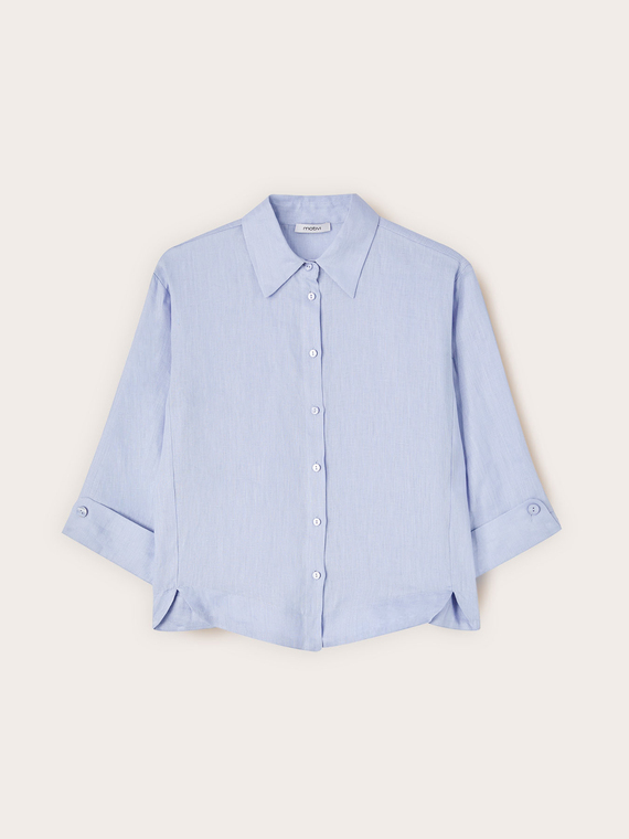 Camicia boxy in lino
