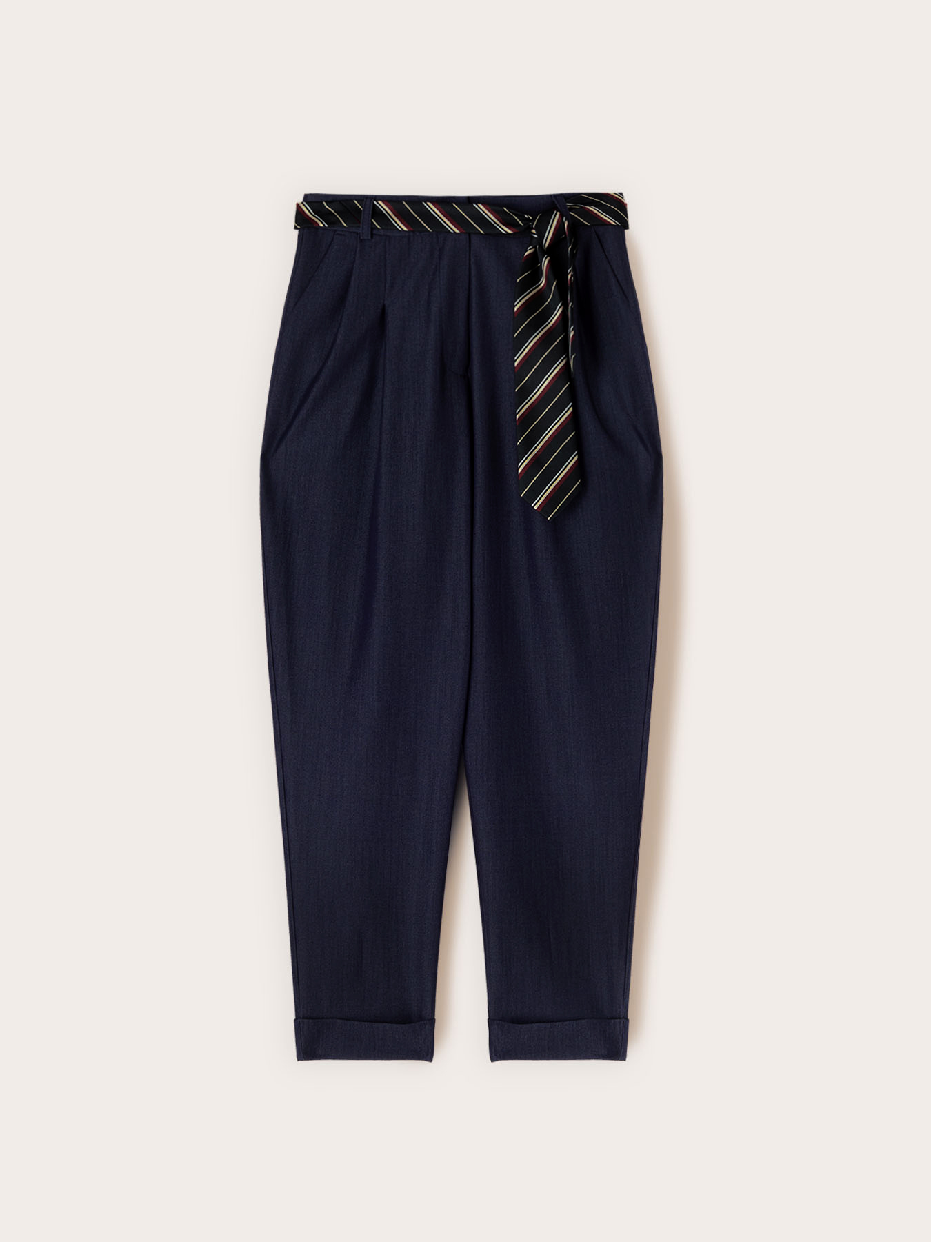 Pantaloni carota in chambray image number 4