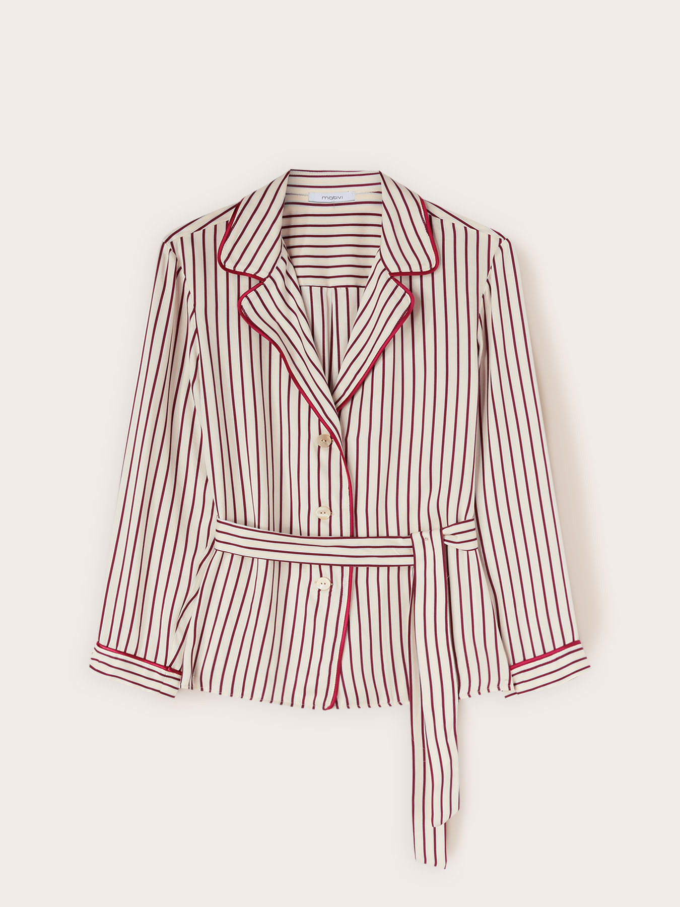 Camicia a righe in twill di viscosa image number 4