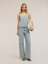 Jeans palazzo con cristalli image number 0