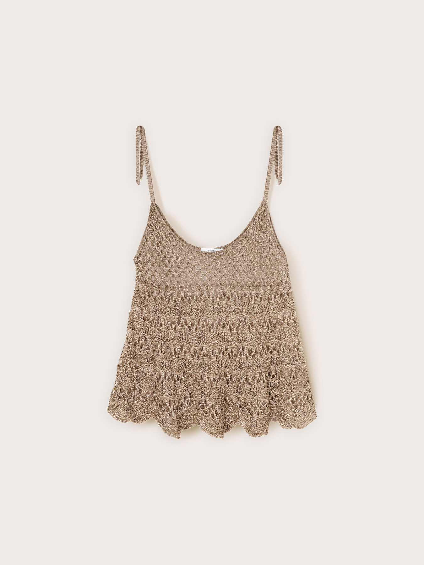 Top in maglia traforata in lurex image number 4