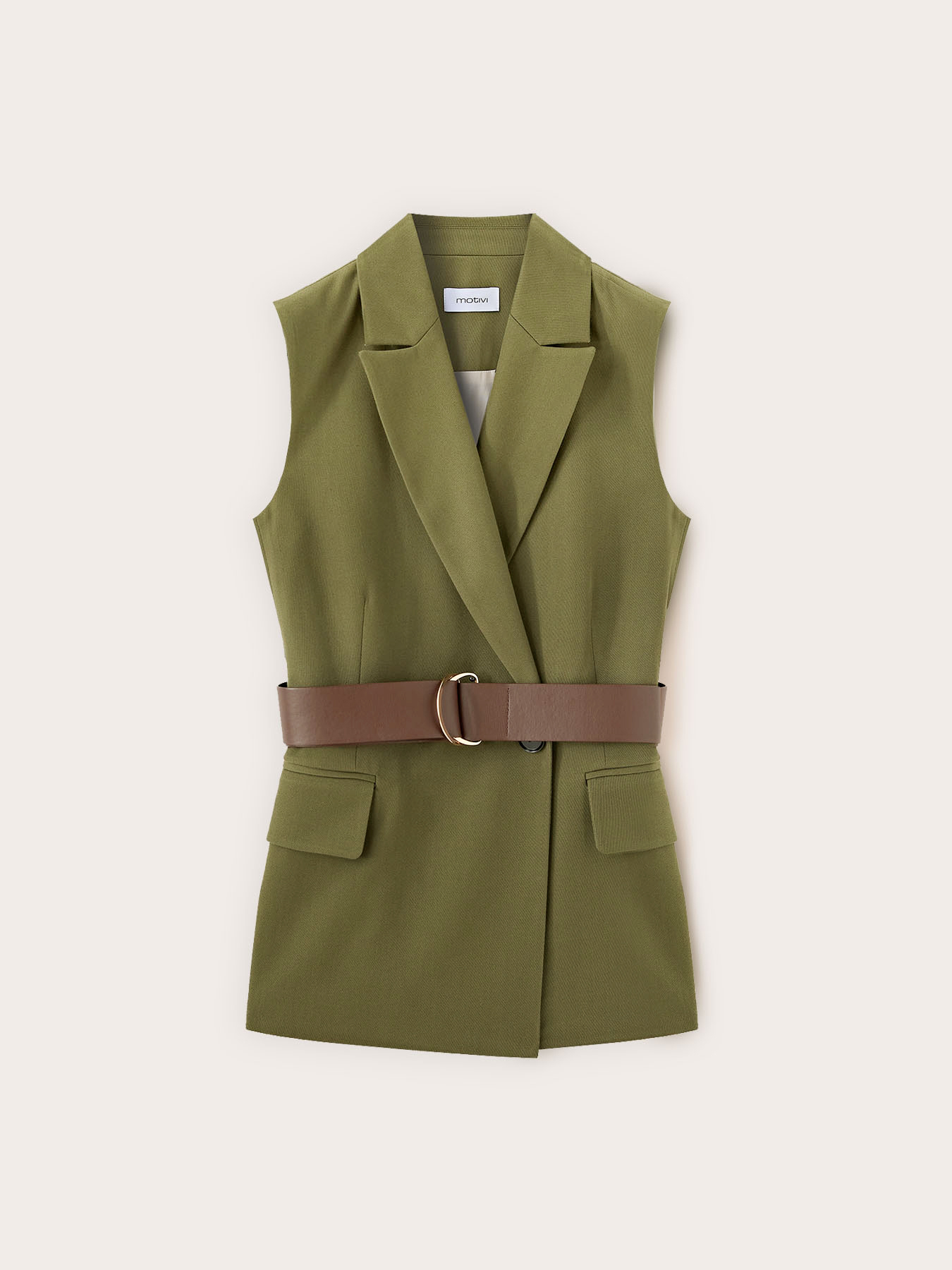 Gilet in poliviscosa con cintura image number 4