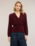 Blusa pliss&eacute; in georgette con scollo a V image number 0