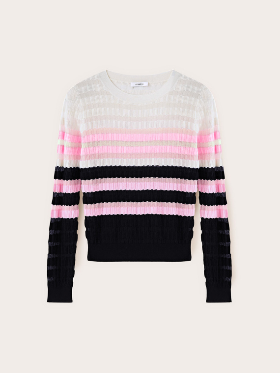 Maglia a righe in misto viscosa