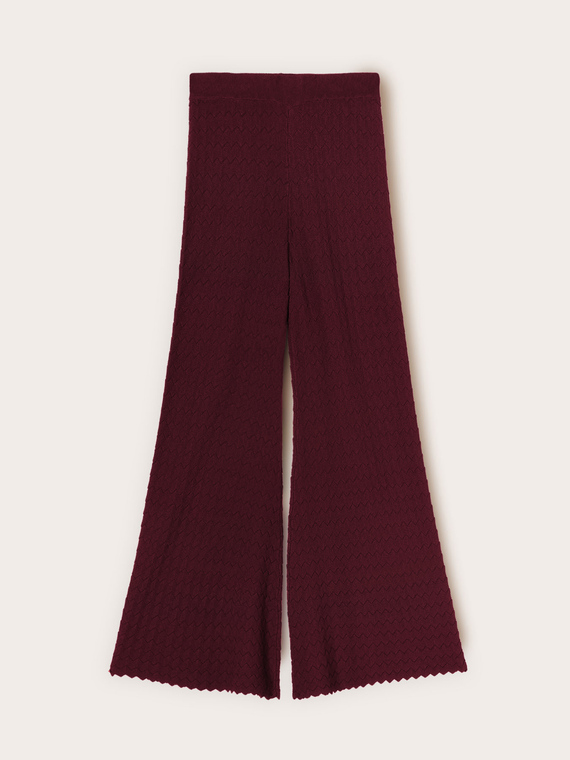 Pantaloni in maglia effetto pizzo