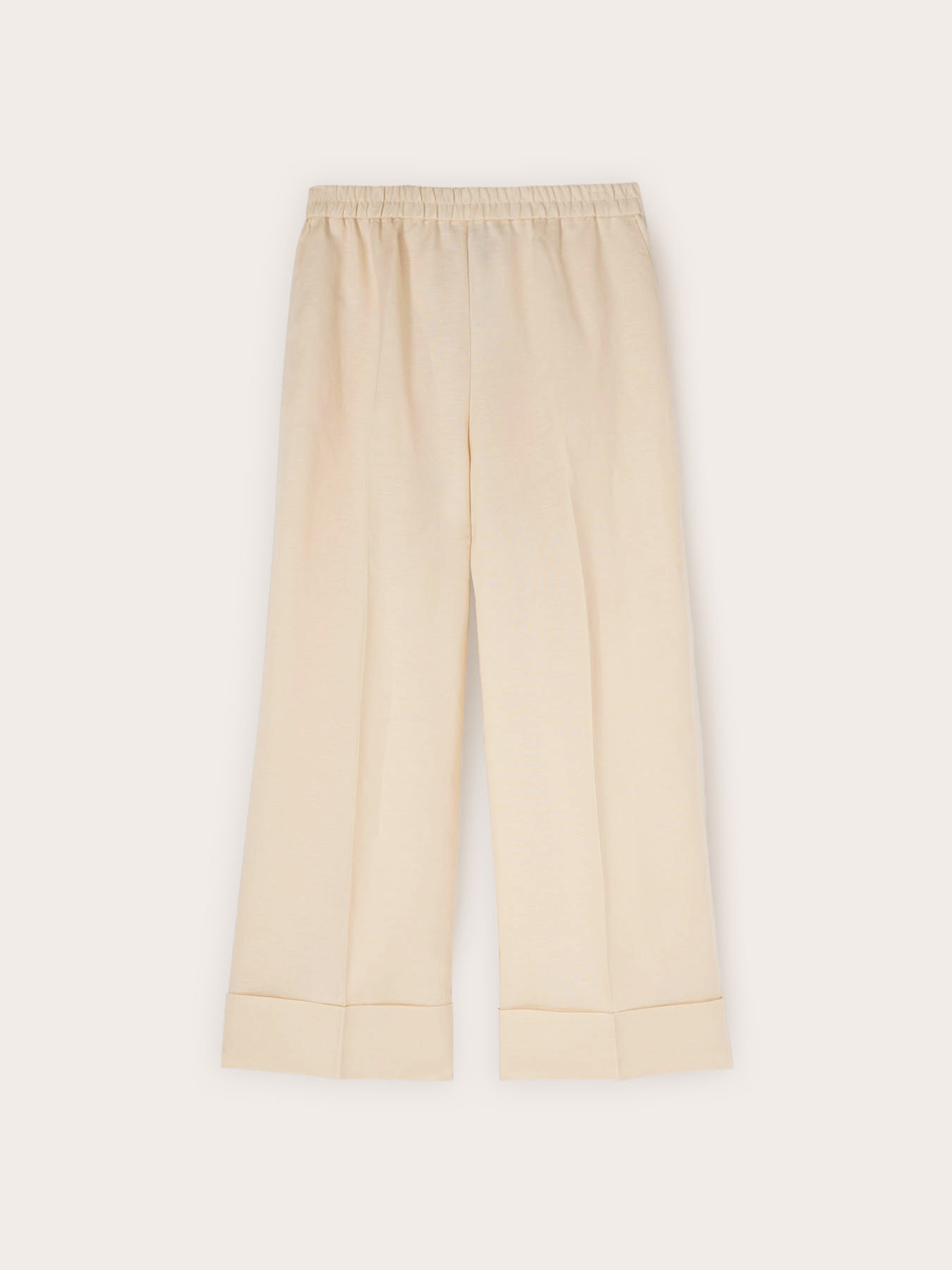 Pantaloni cropped in misto lino image number 3
