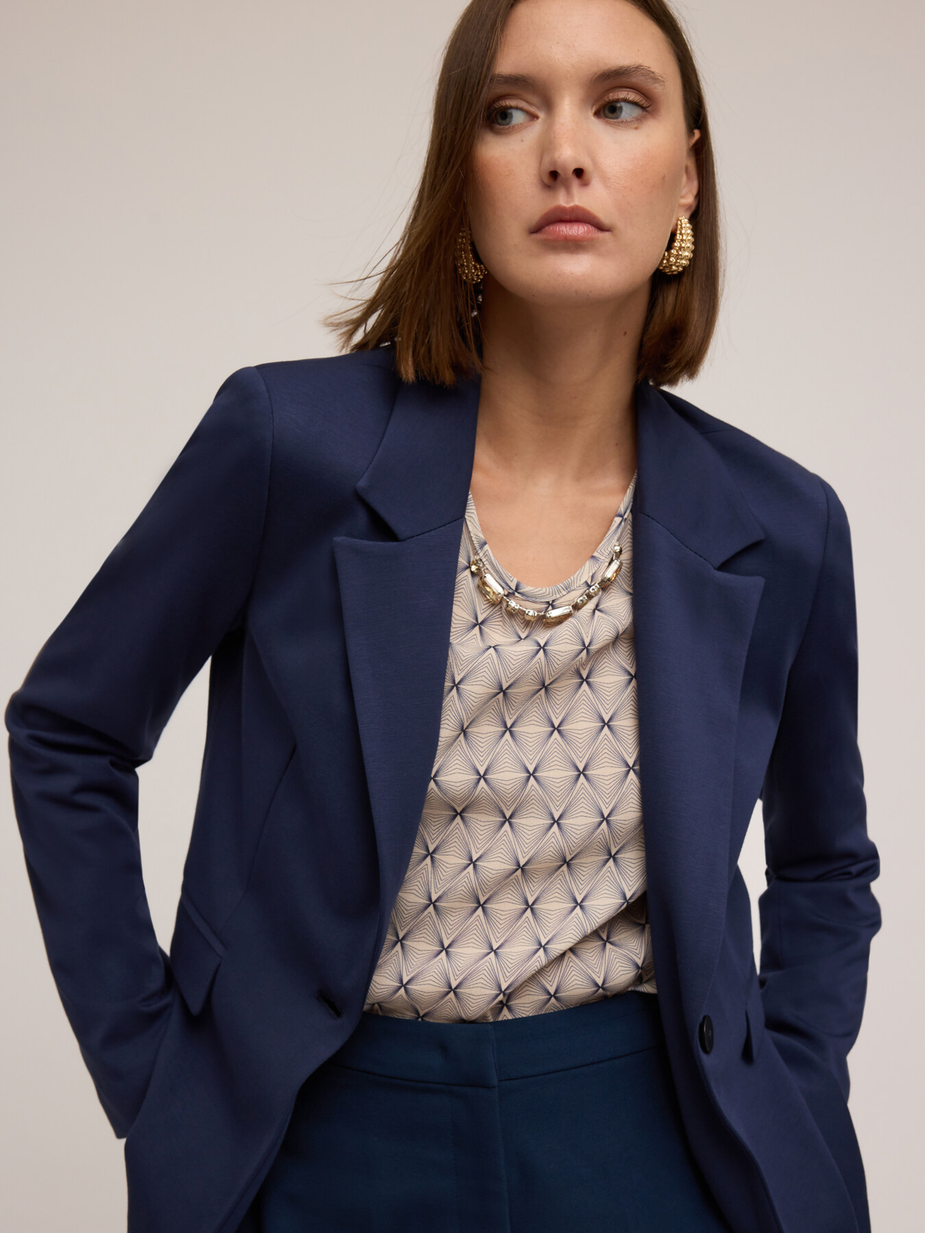Giacca blazer monopetto in punto milano image number 3
