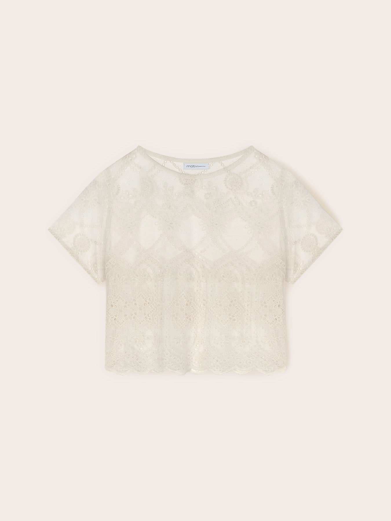 Blusa in pizzo con ricami image number 4