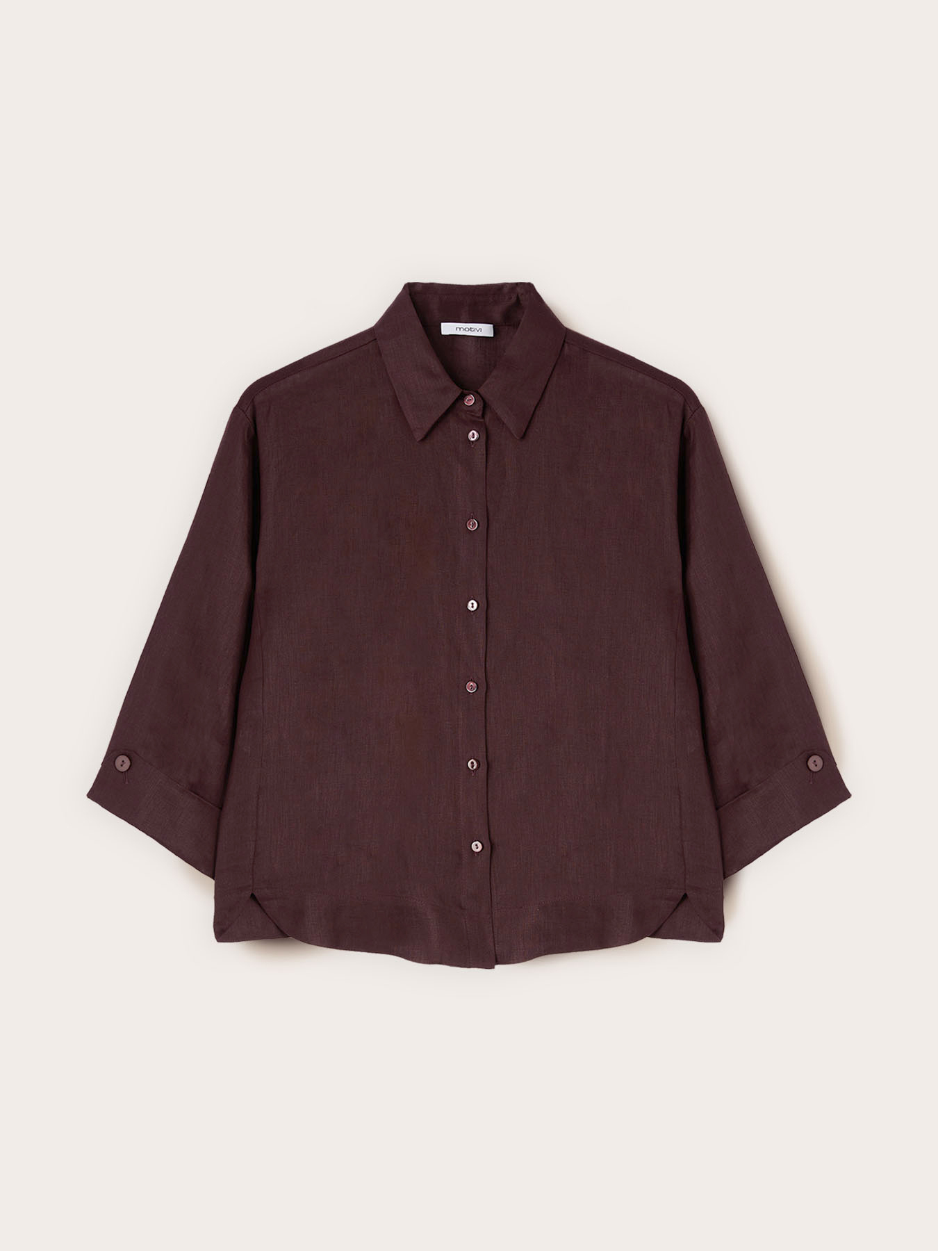 Camicia boxy in lino image number 4