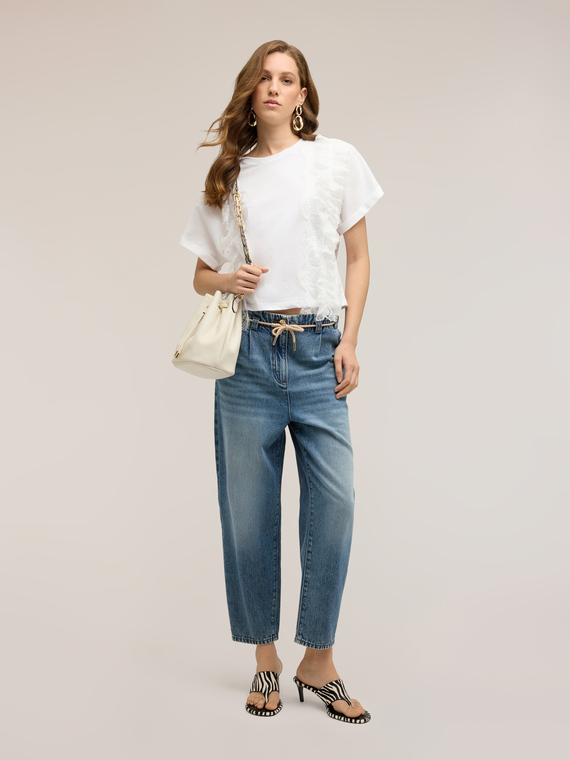 Jeans boyfriend con coulisse