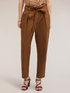 Pantaloni in popeline con vita paper-bag image number 3