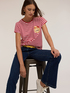 T-shirt a righe con applicazione orsetto image number 3
