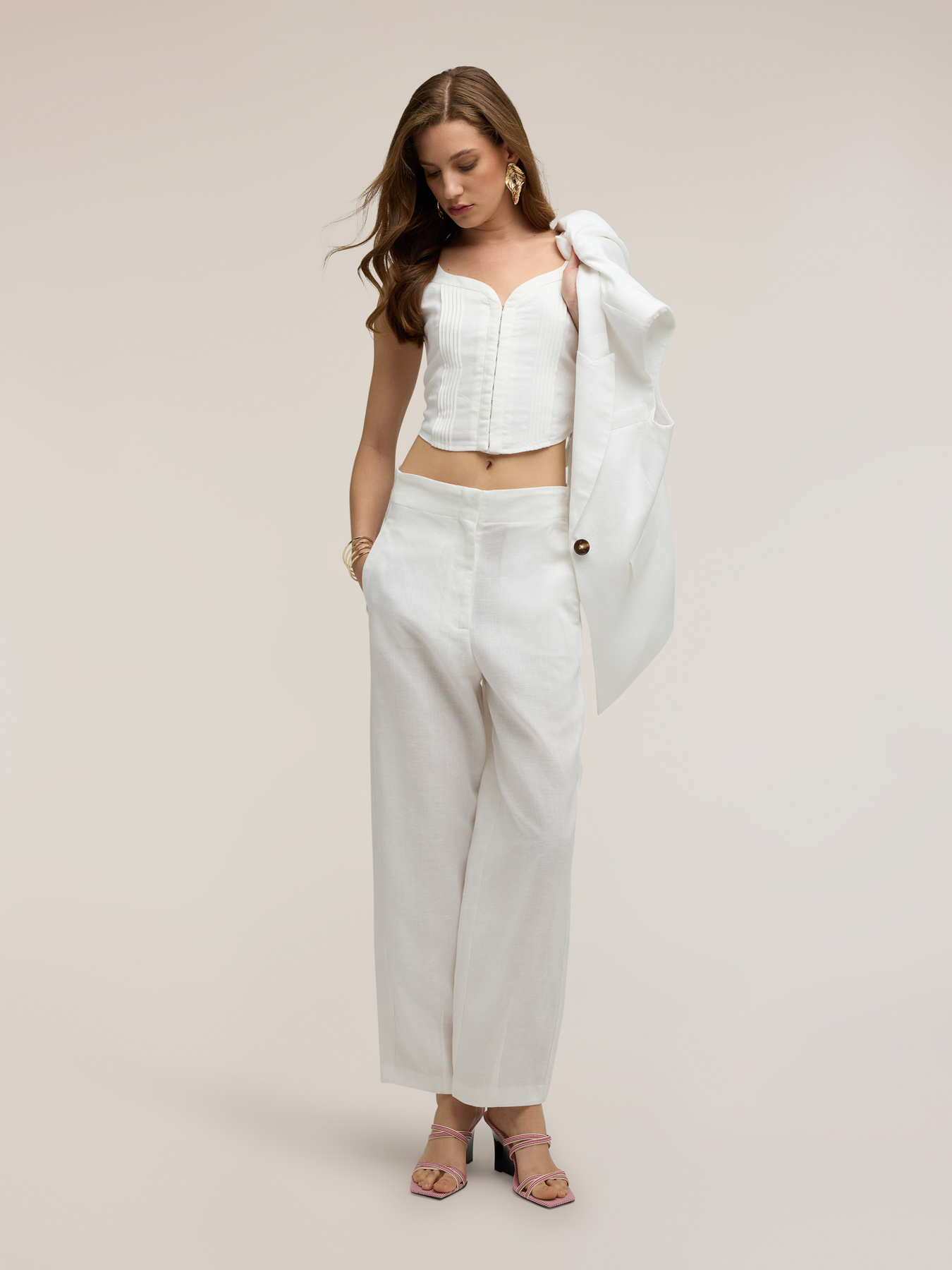 Top bustier in misto lino lyocell image number 3