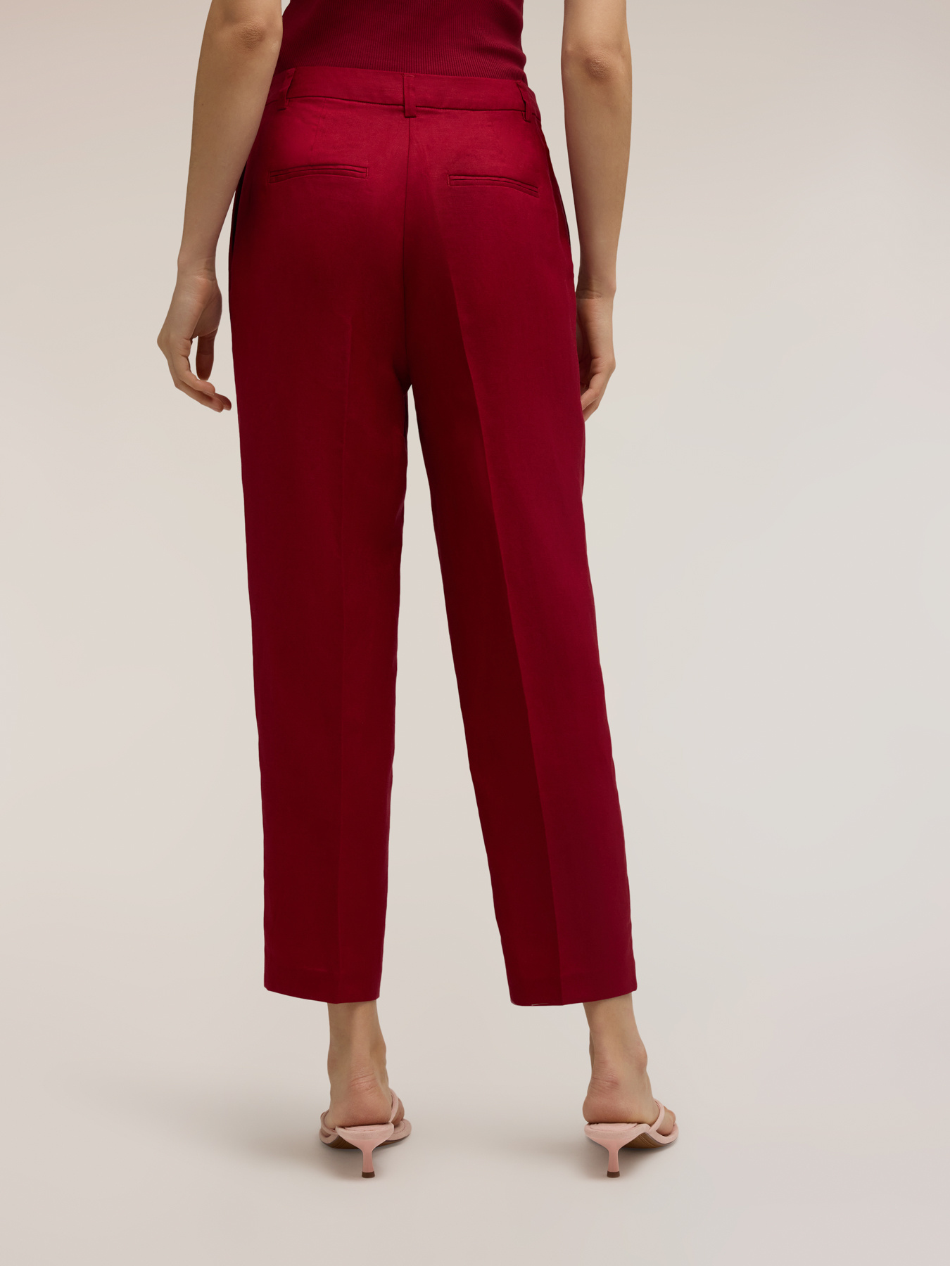 Pantaloni regular in misto lino image number 1