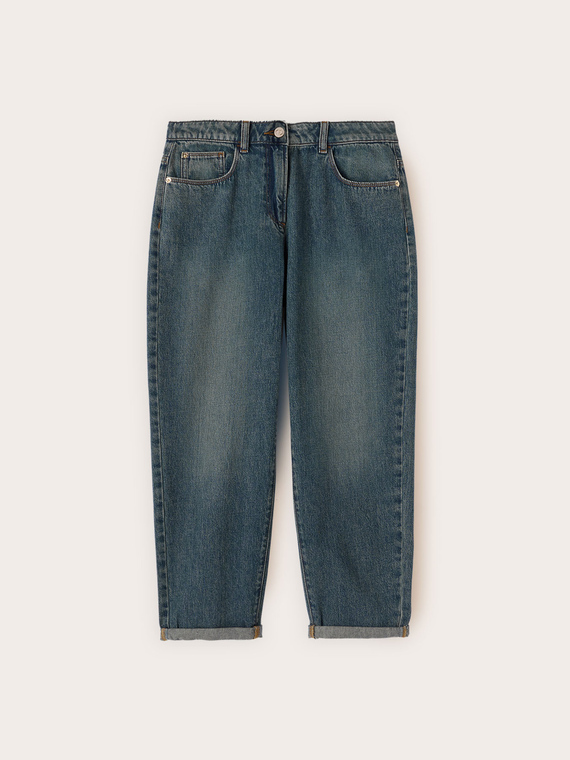 Jeans boyfriend con risvolto