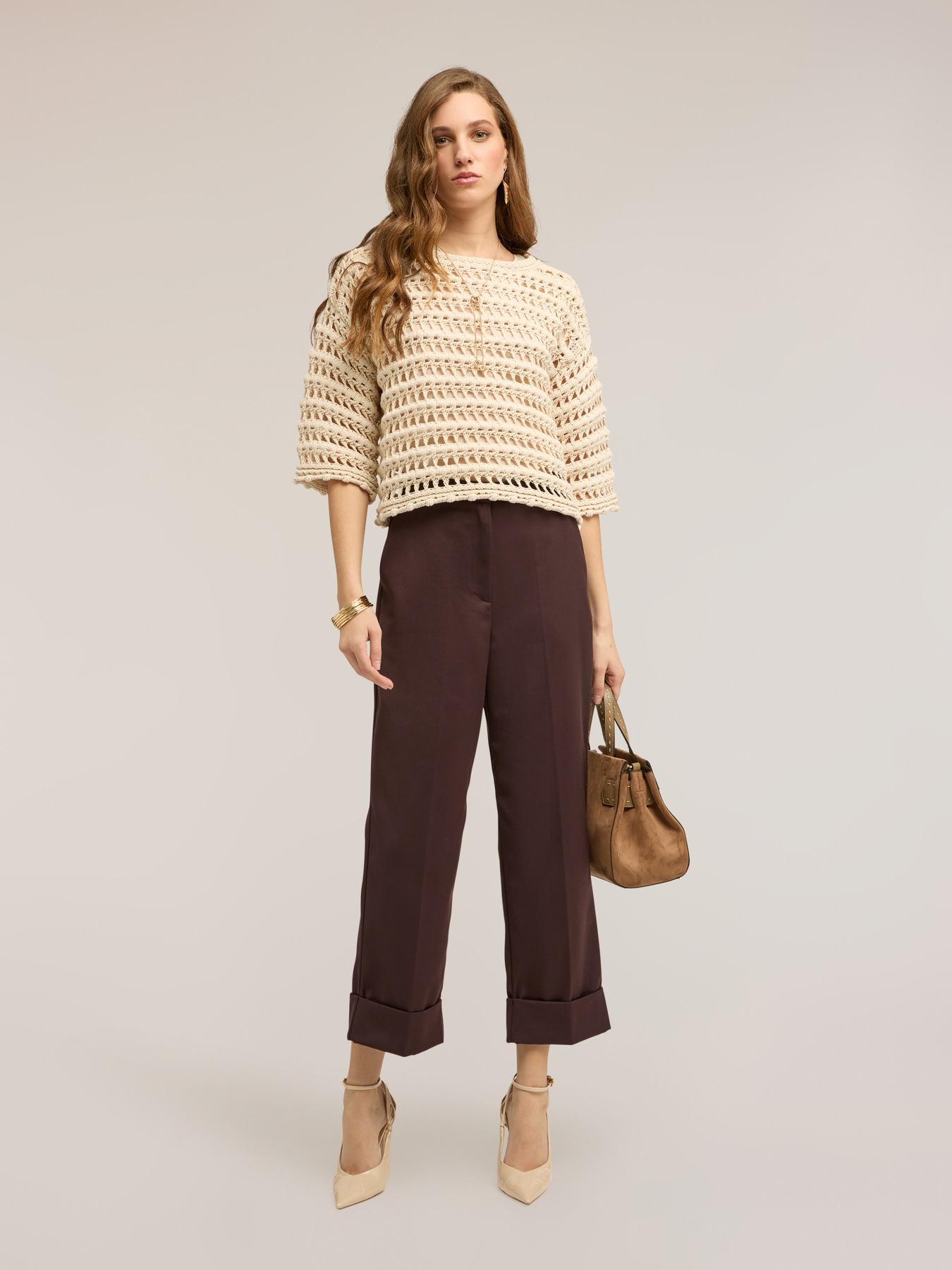 Maglia effetto crochet image number 0