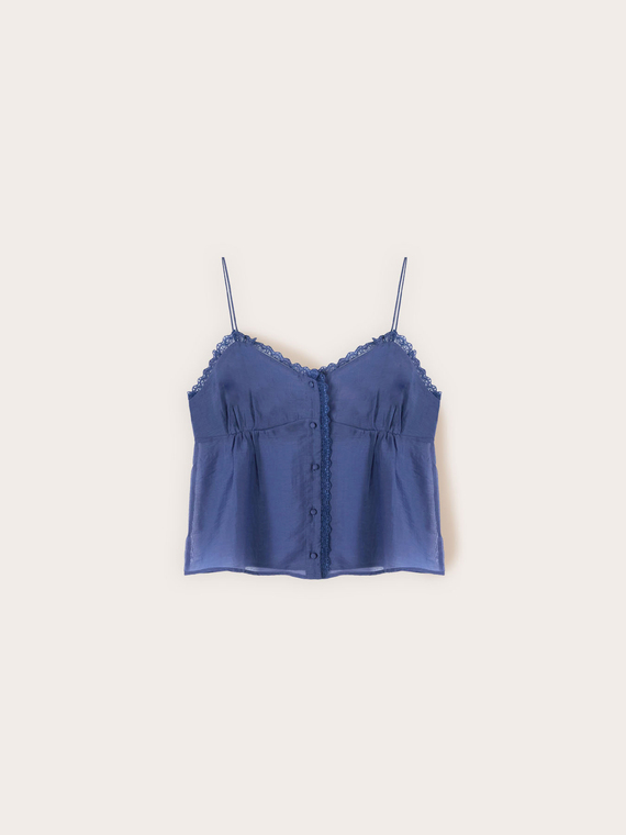 Top in mussola con bottoni