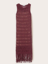 Vestito tubino in maglia macram&eacute; con frange image number 4