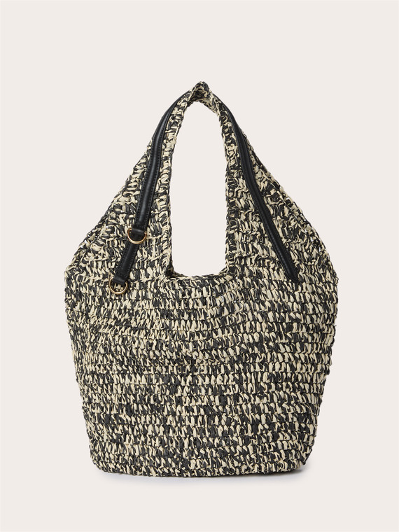 Shopper intrecciata con manici a spalla