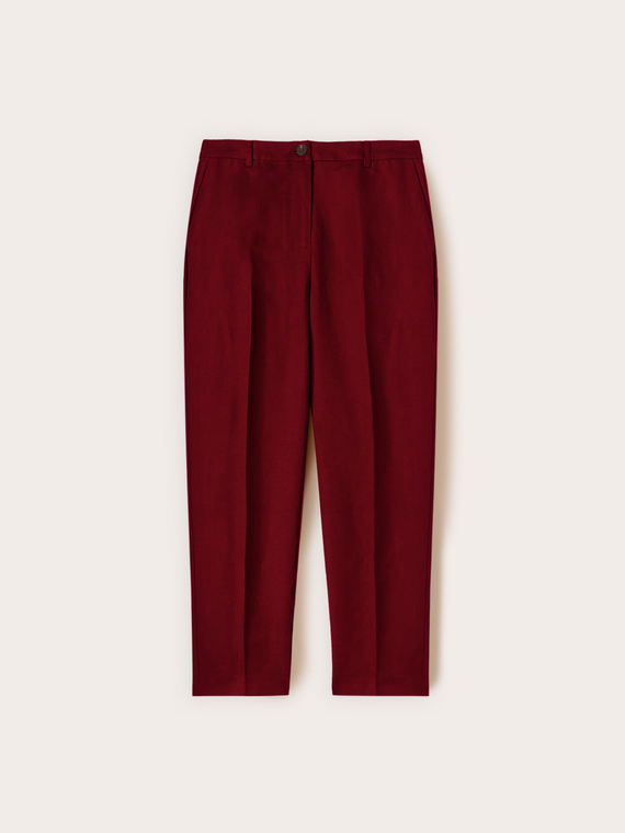 Pantaloni regular in misto lino