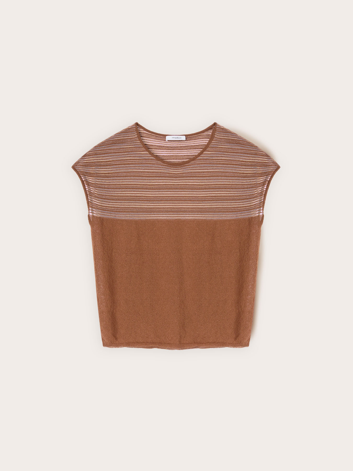 Maglia a righe in misto lino image number 2
