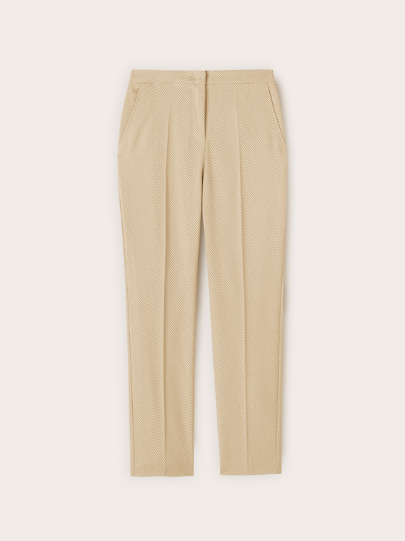 Pantaloni regular in tessuto tinto filo a righe