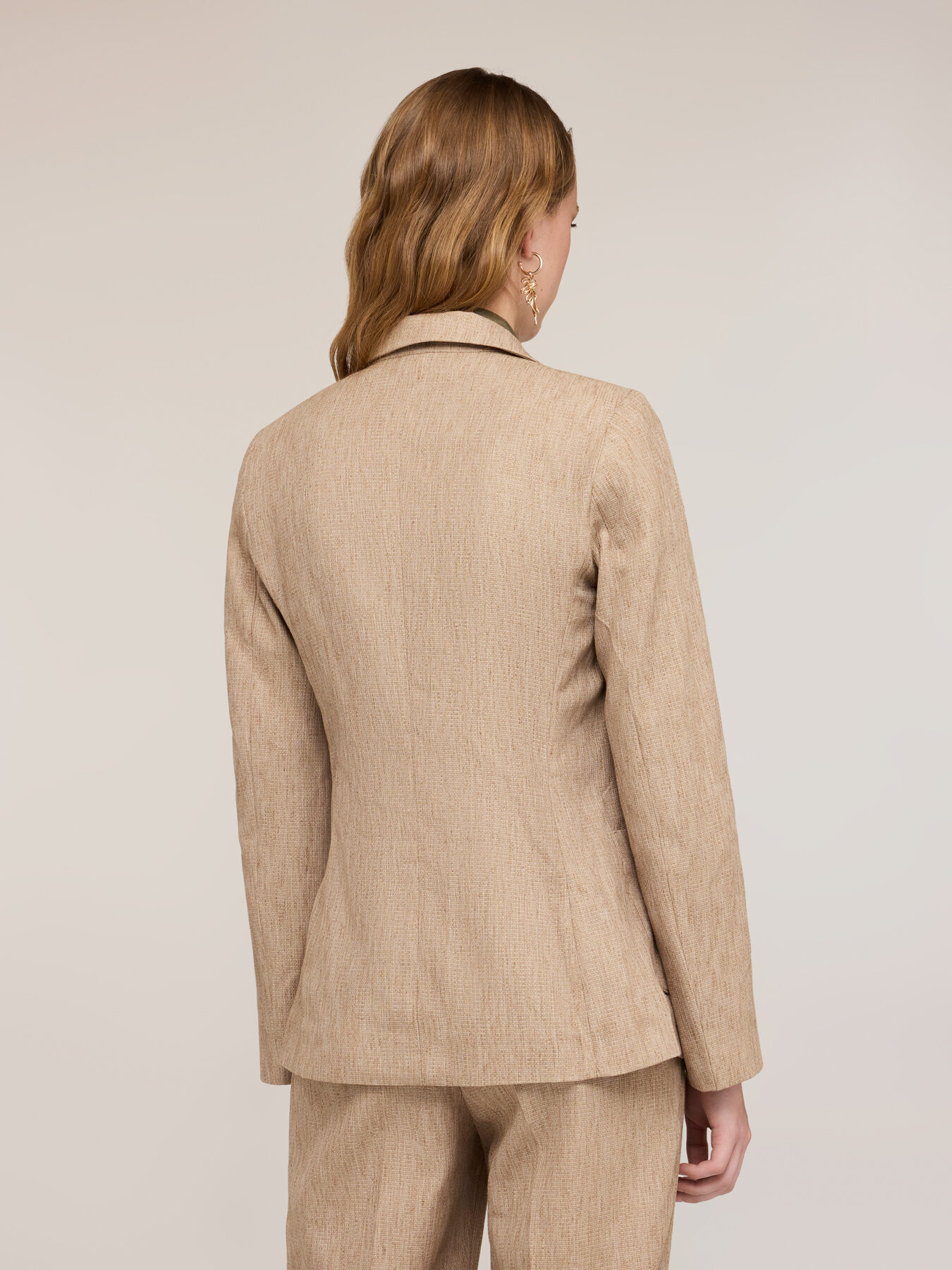 Blazer monopetto misto lino image number 1
