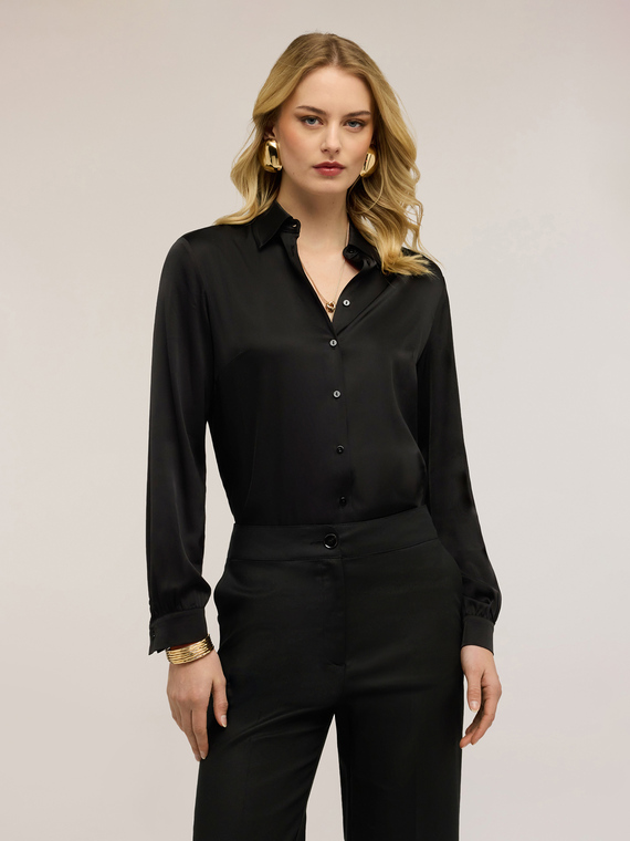 Camicia in raso di viscosa