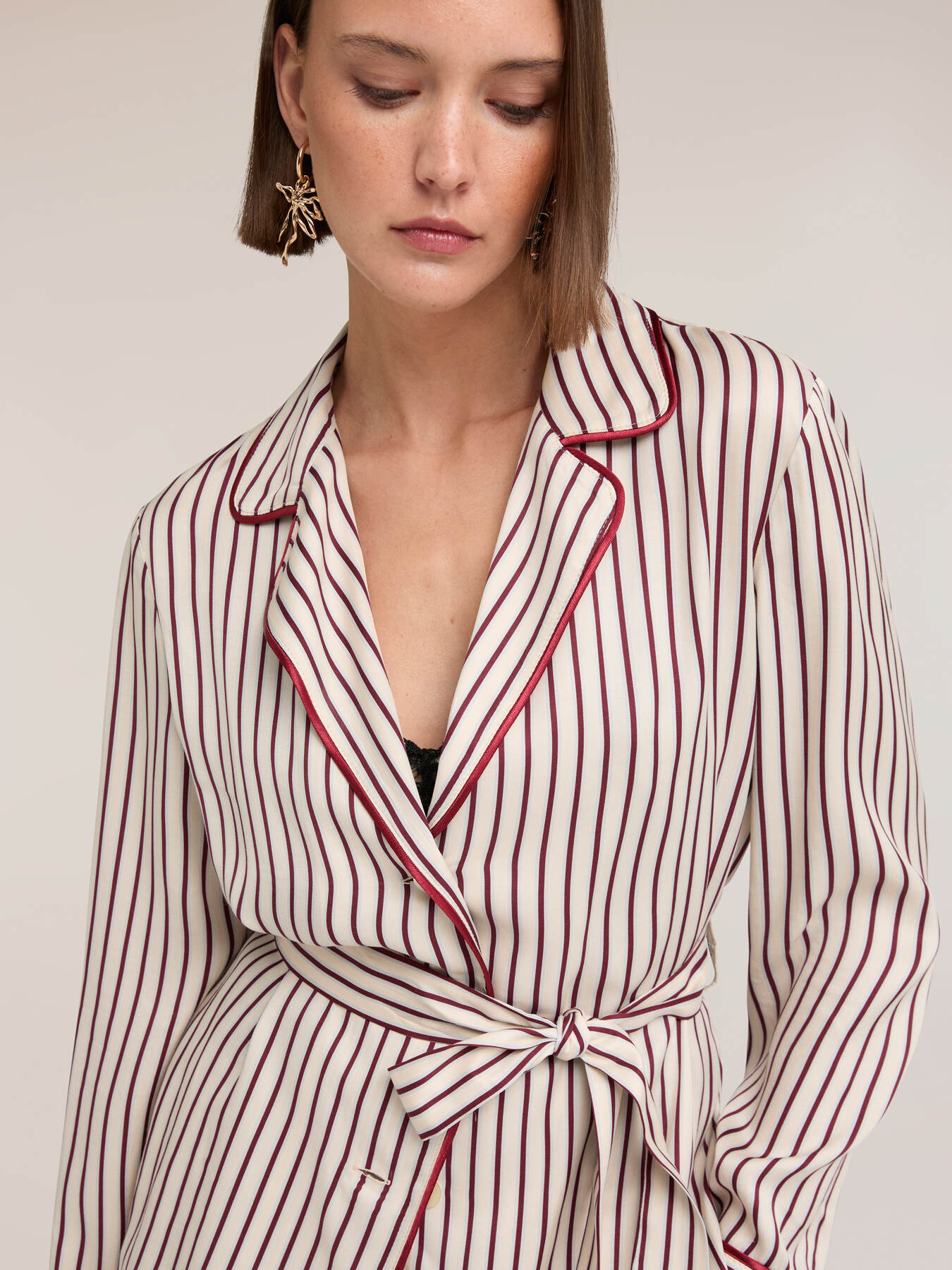 Camicia a righe in twill di viscosa image number 2