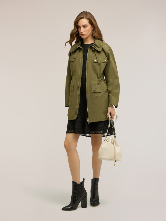 Parka con coulisse misto cotone