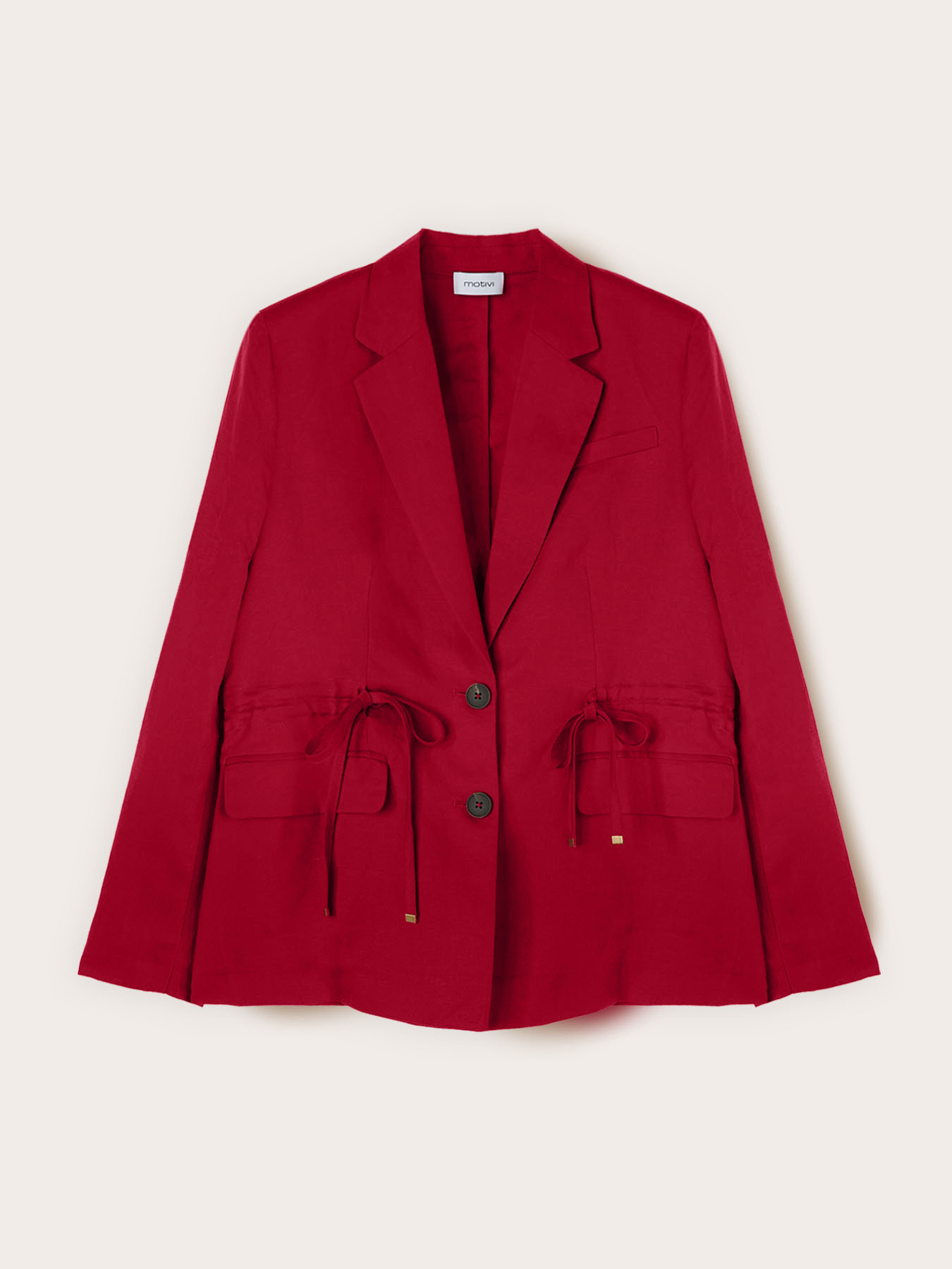 Blazer misto lino con coulisse image number 4