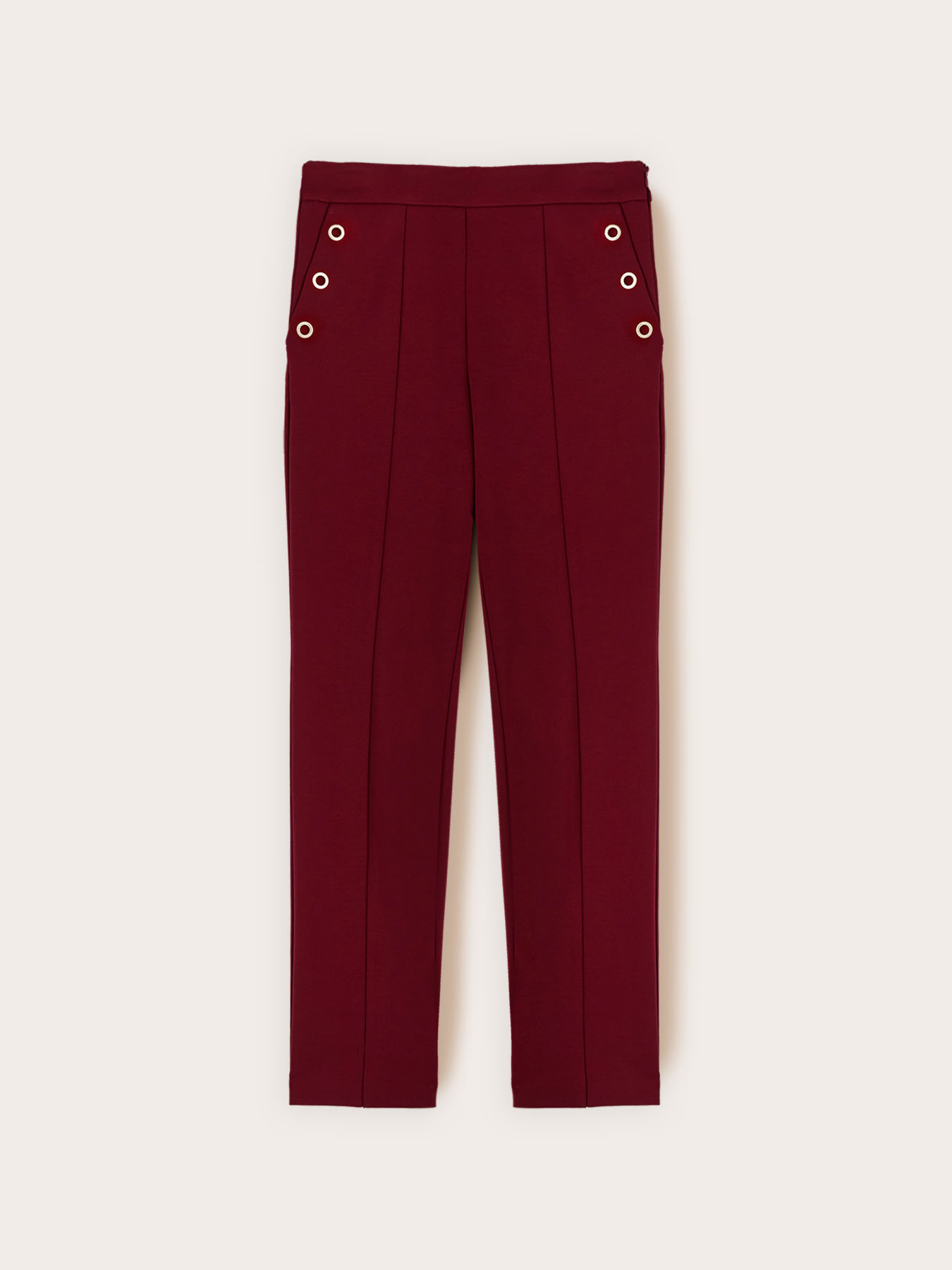 Pantaloni regular con motivo occhielli image number 4