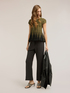 Pantaloni cropped in cady cr&ecirc;pe image number 0