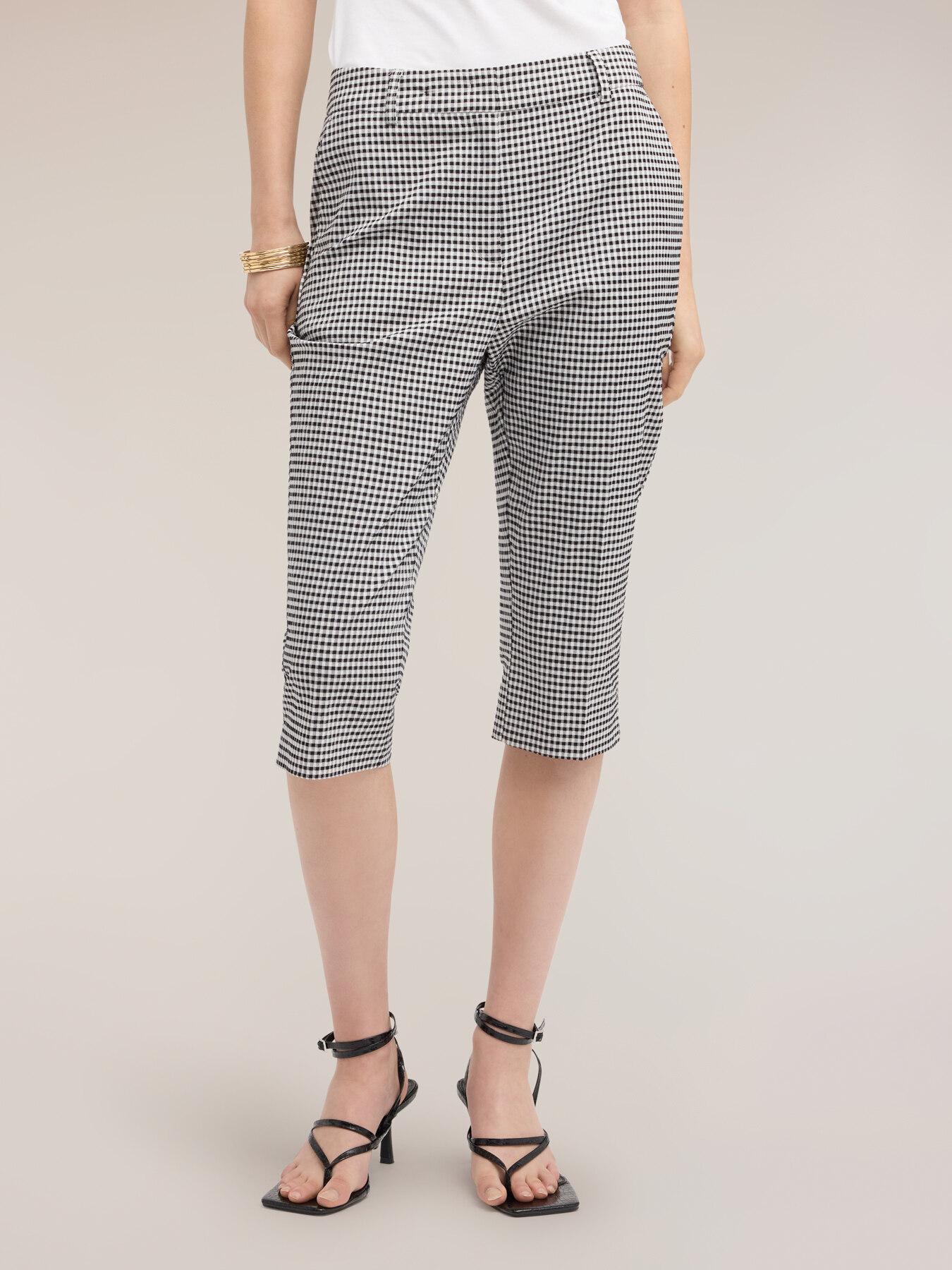 Pantaloni capri fantasia vichy image number 2