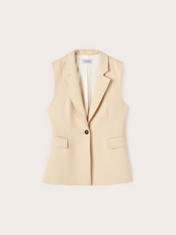 Gilet in tessuto tinto filo a righe