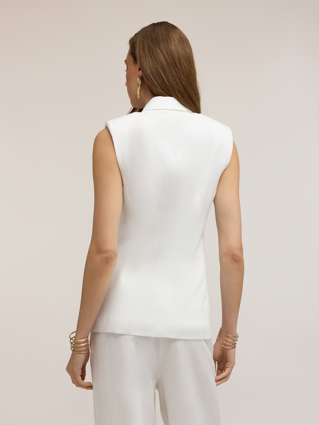 Gilet sartoriale in misto lino image number 1