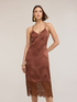 Vestito tubino in raso jacquard con pizzo image number 2