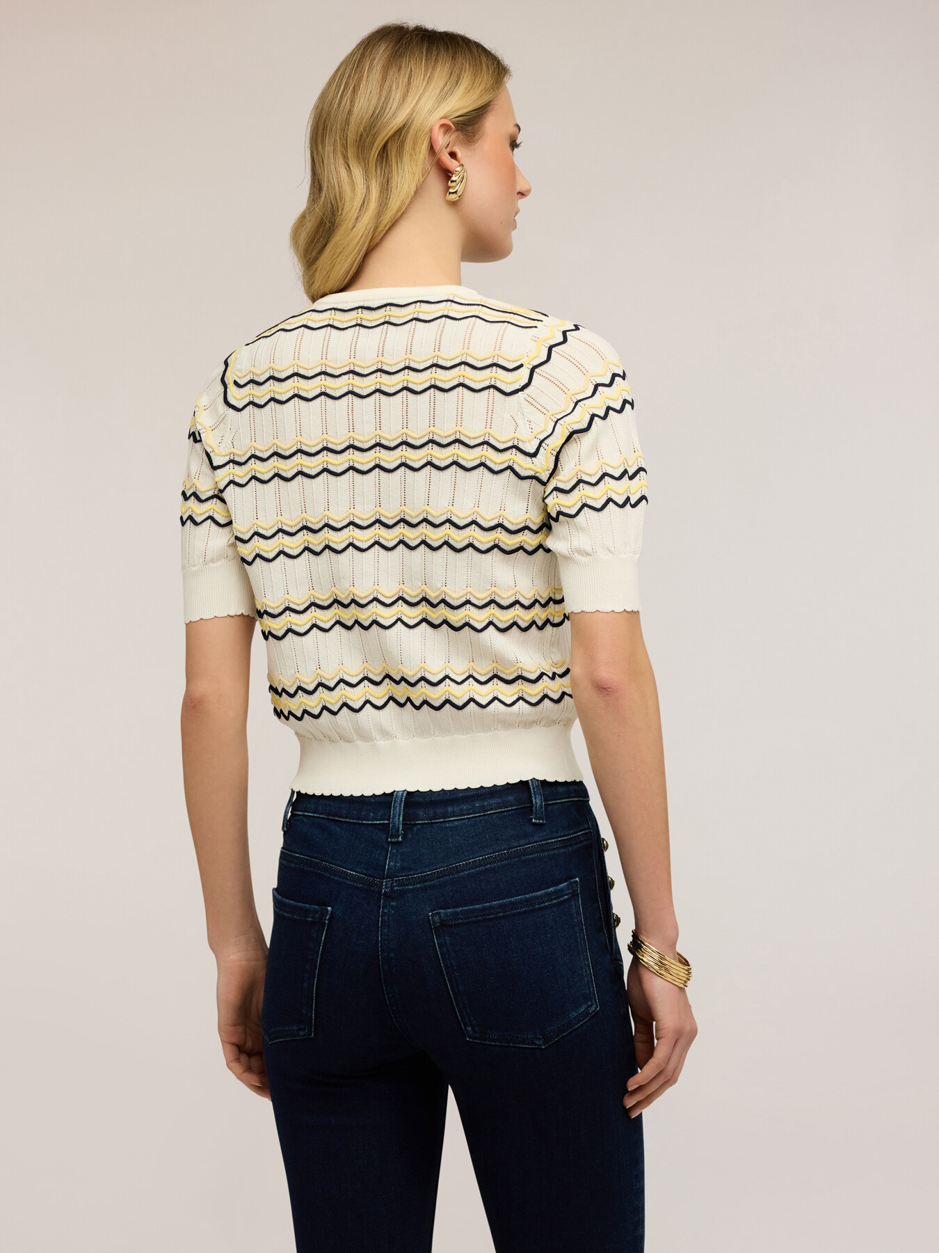 Maglia a righe chevron in misto viscosa image number 1