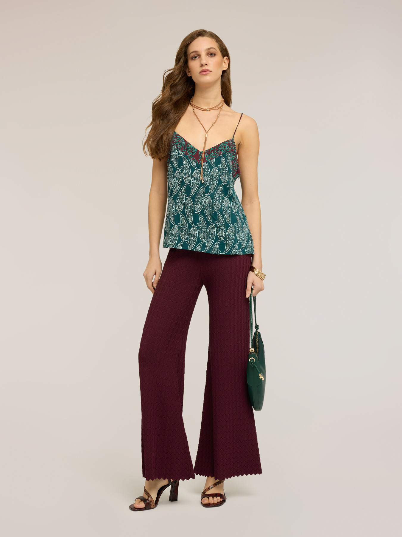 Top in raso fantasia cashmere image number 2