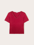 T-shirt in misto lino con profili color oro image number 4