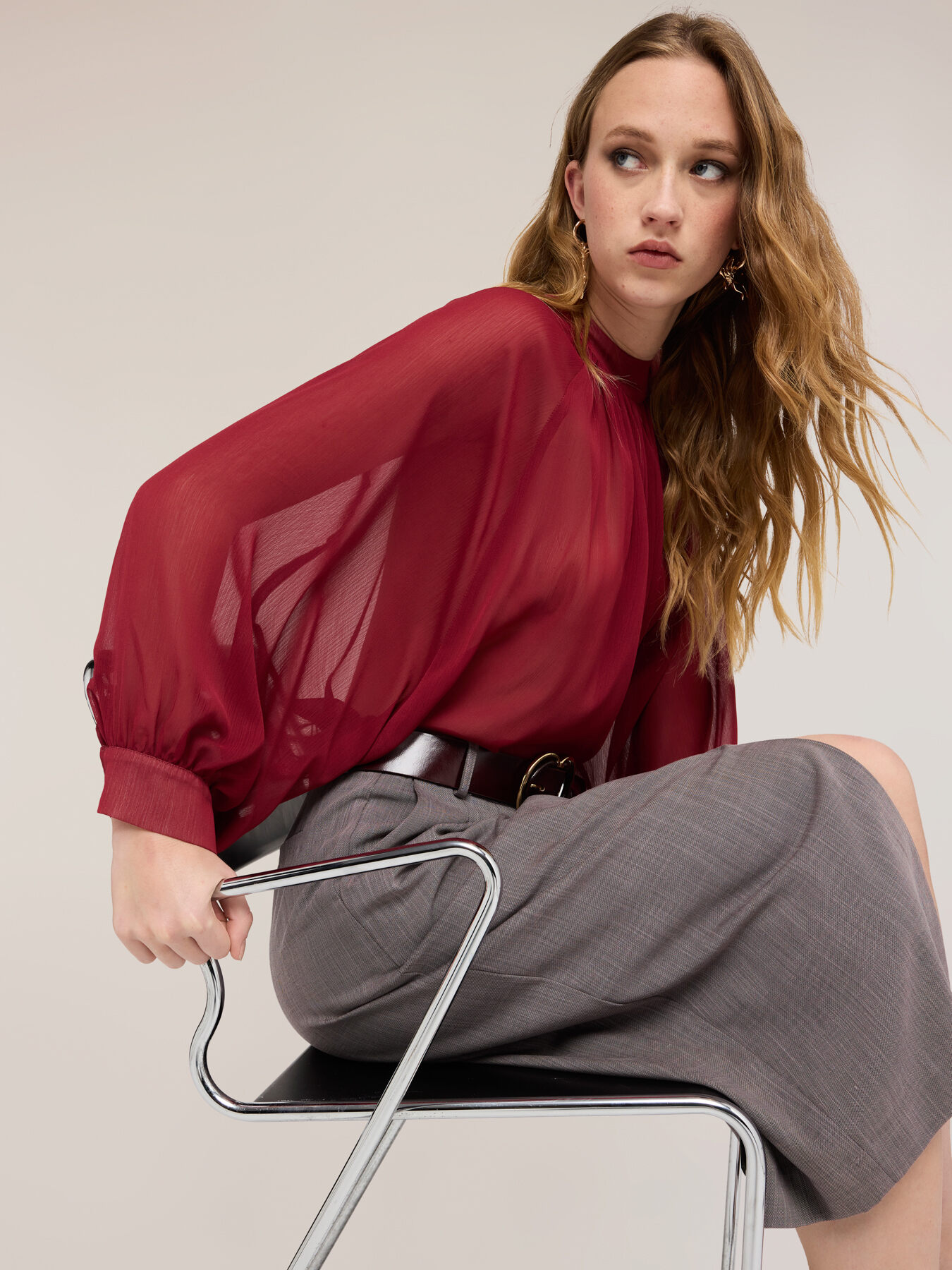 Blusa in georgette image number 3