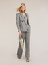Pantaloni palazzo in misto lino a righe image number 0