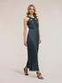 Vestito lungo in jersey lurex pliss&eacute; image number 2